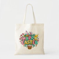 Arte divertido de Pascua con orejas de conejo y fl