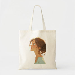 Bolso De Tela Arte Estético de Chica Rubia Soñadora