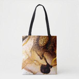 Bolso De Tela ARTE exótico. Giro dorado, diseño artístico. Pinto