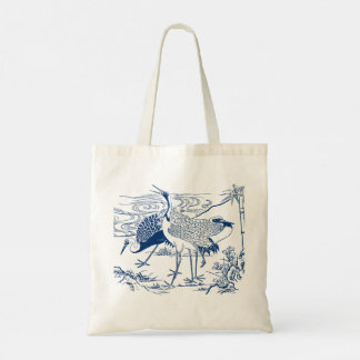 BOLSO DE TELA ARTE FINO GRULLA AZUL
