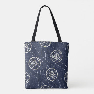 Bolso De Tela Arte floral azul