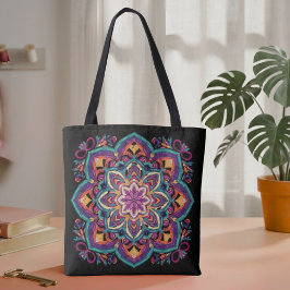 Bolso De Tela Arte floral boho folk