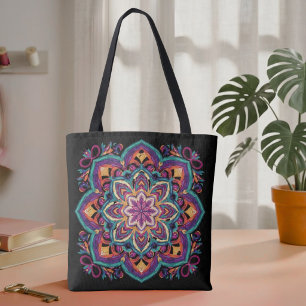 Bolso De Tela Arte floral boho folk