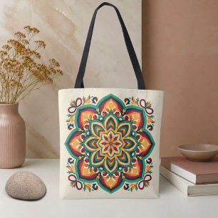 Bolso De Tela Arte floral boho folk