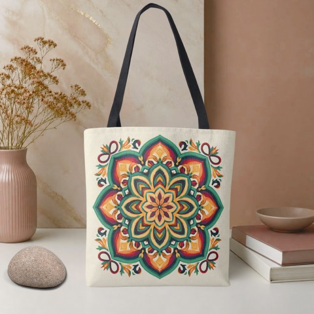 Bolso De Tela Arte floral boho folk (Subido por el creador)