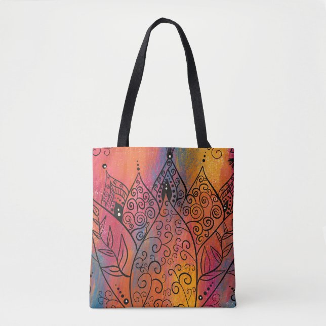 Bolso De Tela Arte floral de bonito (Anverso)