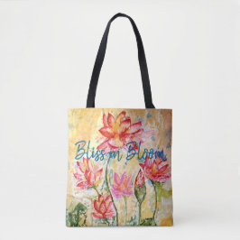 Bolso De Tela Arte floral de Lotus de la dicha por todo el tote