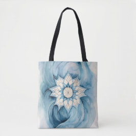 Bolso De Tela Arte floral de mandala en acuarela