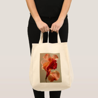 Bolso De Tela Arte Floral Escultural en Rojo y Melocotón