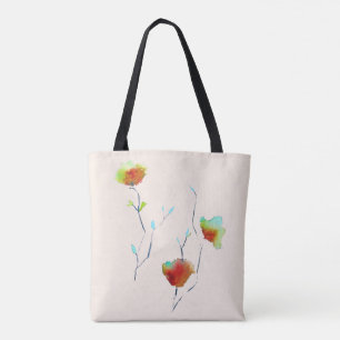 Bolso De Tela Arte floral floral simple moderno de otoño