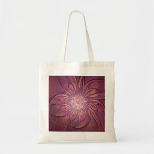 Bolso De Tela Arte floral fractal moderno abstracto colores de b