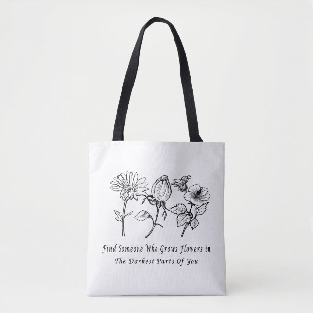 Bolso De Tela Arte floral inspirador (Anverso)