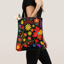 Arte floral popular vibrante - Flor de boho colori