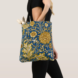 Bolso De Tela Arte Floral Vintage Azul Cherwell de William Morri