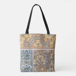 Bolso De Tela Arte florar vintage Art Nouveau, flores de punta d