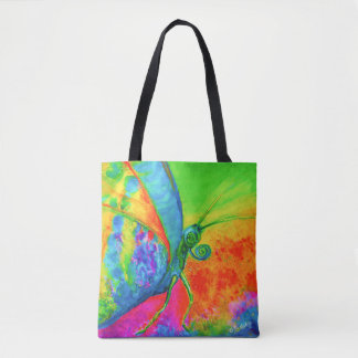Bolso De Tela Arte floreciente - COMPRAS de la mariposa con