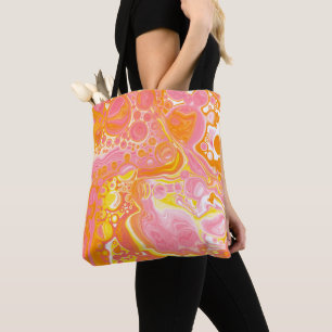 Bolso De Tela Arte fluido rosa y Naranja