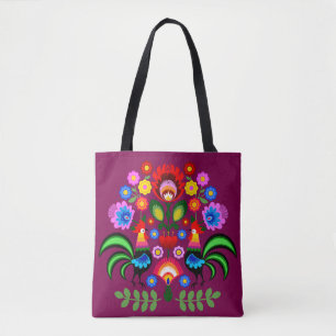 Bolso De Tela Arte folclórico polaco - patrón de bordado floral