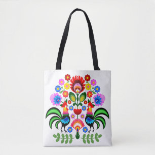 Bolso De Tela Arte folclórico polaco - patrón de bordado floral