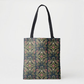 Bolso De Tela arte folk country con fondo negro