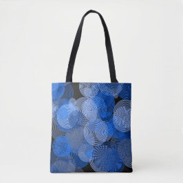 Bolso De Tela Arte fractal Círculos geométricos azules Swirl Man