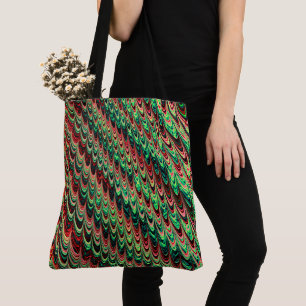 Bolso De Tela Arte fractal funky bohemio ondulado y alucinante