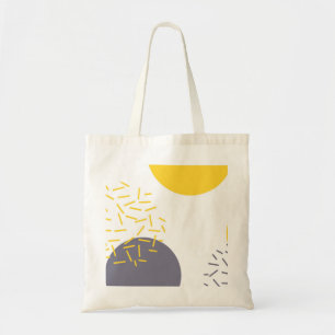 Bolso De Tela Arte geométrico amarillo, fresco, moderno, de mod