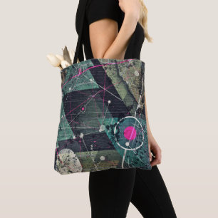 Bolso De Tela Arte geométrico de graffiti digital abstracto geni