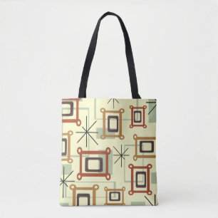 Bolso De Tela Arte Geométrico Moderno De Mediados Del Siglo