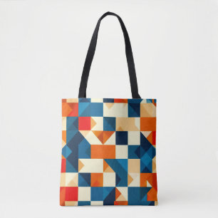 Bolso De Tela 🟦 Arte Geométrico Moderno Diario