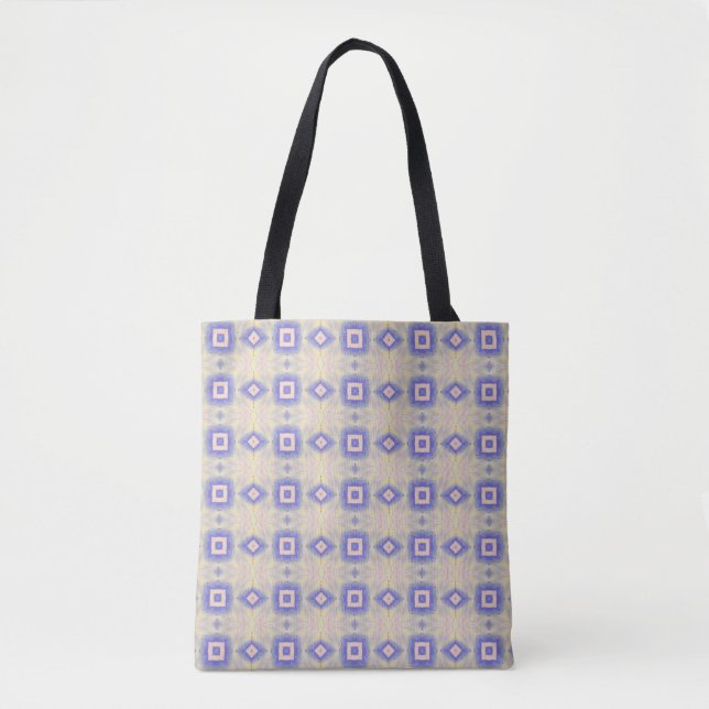 Bolso De Tela Arte geométrico moderno lavanda amarillo (Anverso)