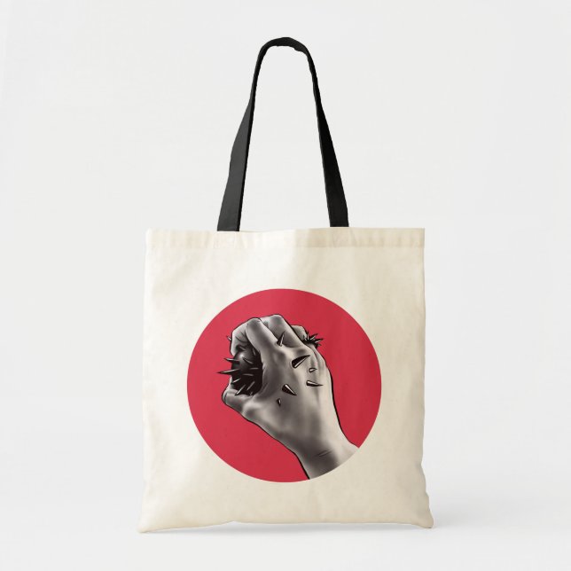 Bolso De Tela Arte gótico del horror - mano apuñalada (Frente)