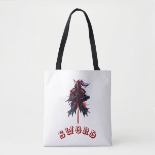 Bolso De Tela Arte Gráfico Artístico del Guerrero Samurái Épico