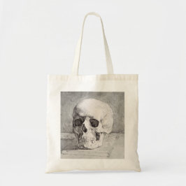 Bolso De Tela Arte gráfico de cráneo: diseño de tinta minimalist