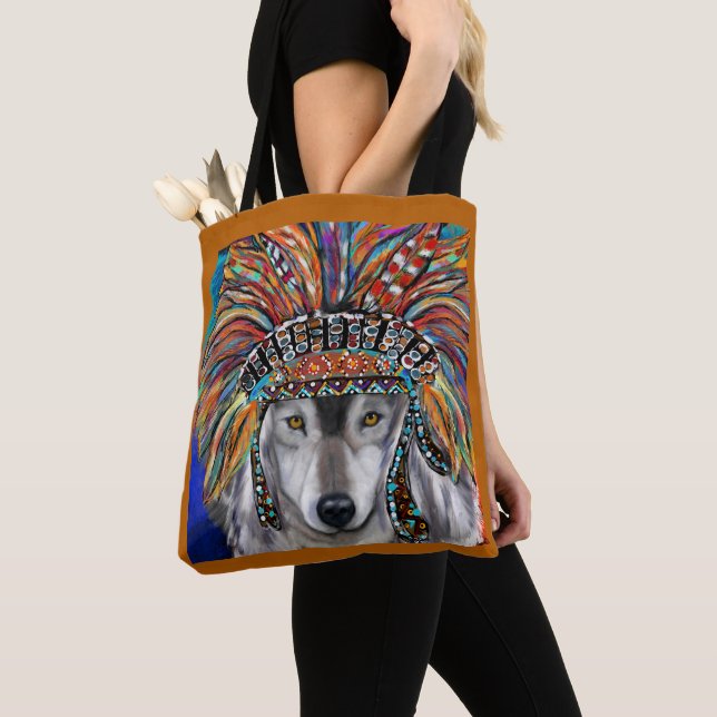 Bolso De Tela Arte Gray Wolf (Detalle)