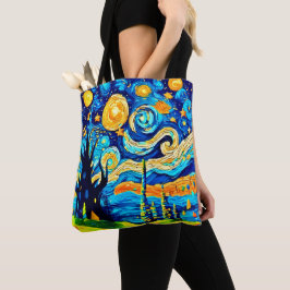 Bolso De Tela Arte inspirado en el surrealismo estrellado
