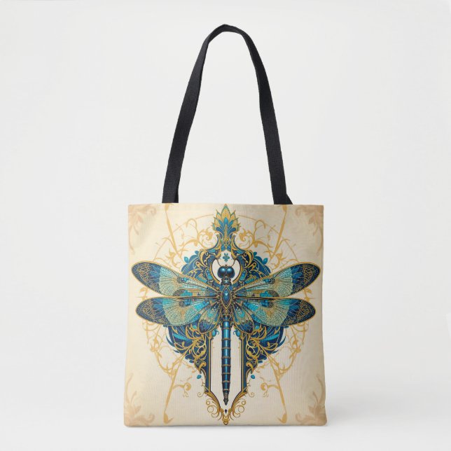 Bolso De Tela Arte Intrincado de Libélula (Anverso)