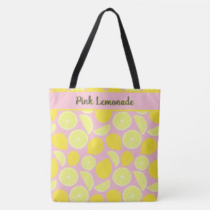 Bolso De Tela Arte lemon tropical rosa rosado juguetón