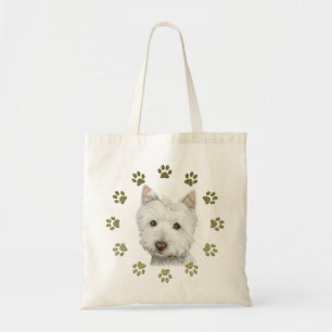 Bolso De Tela Arte lindo y patas del perro de Westie