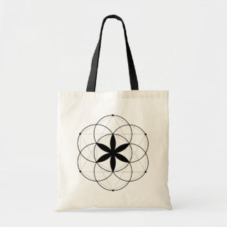 Bolso De Tela Arte lineal de la Semilla de la Vida de Geometría