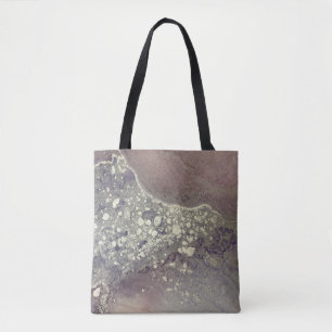 Bolso De Tela Arte líquido abstracto morado polvoriento y platea