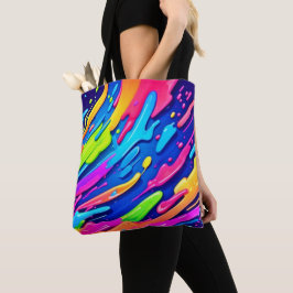 Bolso De Tela Arte Mágico Abstracto de Salpicaduras de Neón