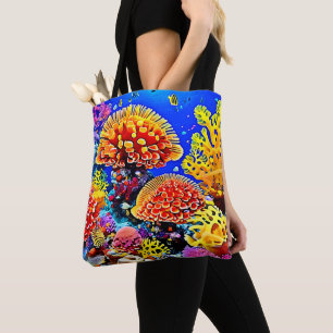 Bolso De Tela Arte Maravilloso de Vibrante Arrecife de Coral