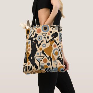 Bolso De Tela Arte Minimalista de la Era del Jazz de Mitad de Si