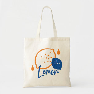 Bolso De Tela Arte minimalista de línea de limón - Fruta de cítr