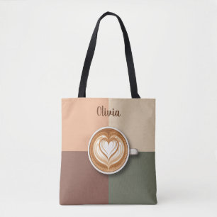 Bolso De Tela Arte moderno de latte corazón