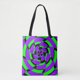Bolso De Tela Arte moderno de remolino psicodélico verde púrpura