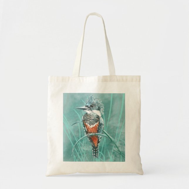 Bolso De Tela Arte natural de aves silvestres Kingfisher (Frente)