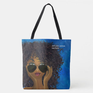 Bolso De Tela Arte negro de la hermandad de mujeres azul de