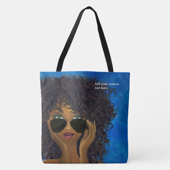Bolso De Tela Arte negro de la hermandad de mujeres azul de (Anverso)
